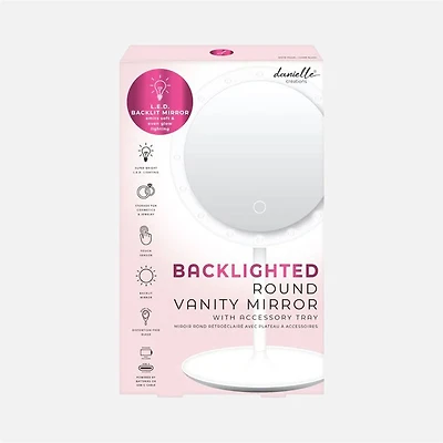 Danielle Creations Miroir rond LED rétroéclairé