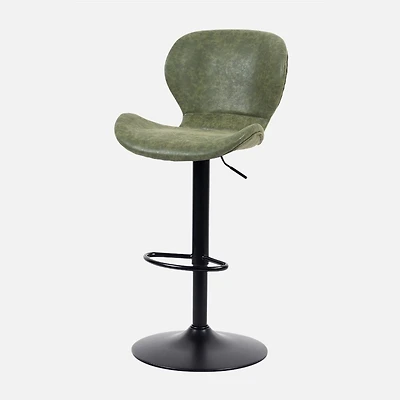 Barranca PU Leather Stools Swivel Adjustable Height, Set of 2