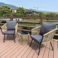 Bria Steel Wicker Bistro Set, 3 Pieces
