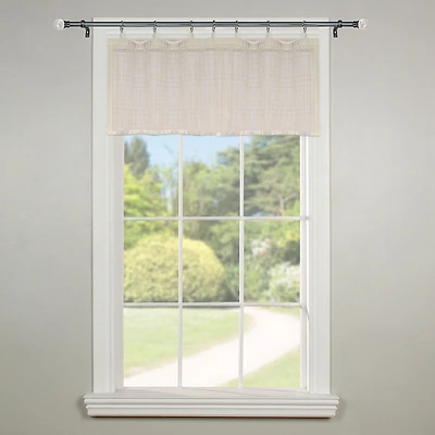 Sheer Bamboo Ring Valance - Off-White (48" x 12")