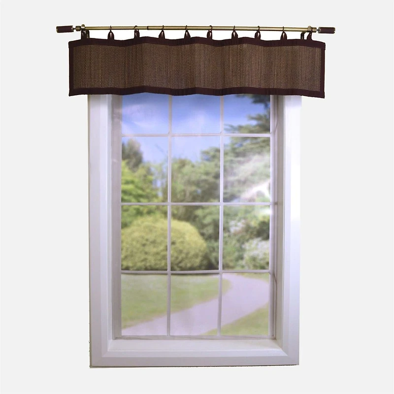 Sheer Bamboo Ring Valance - Espresso (48" x 12")