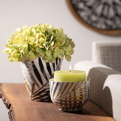 Tropical Patterned Container - 8.75''