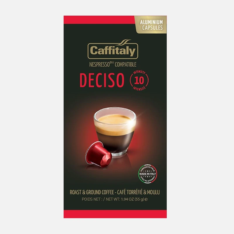 Caffitaly Nespresso® Original Line® Deciso Compatible Capsules, Set of 10