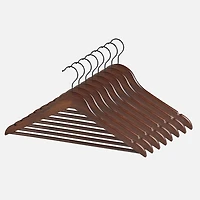 Set of 8 Wooden Suit Hanger - Dark Wood
