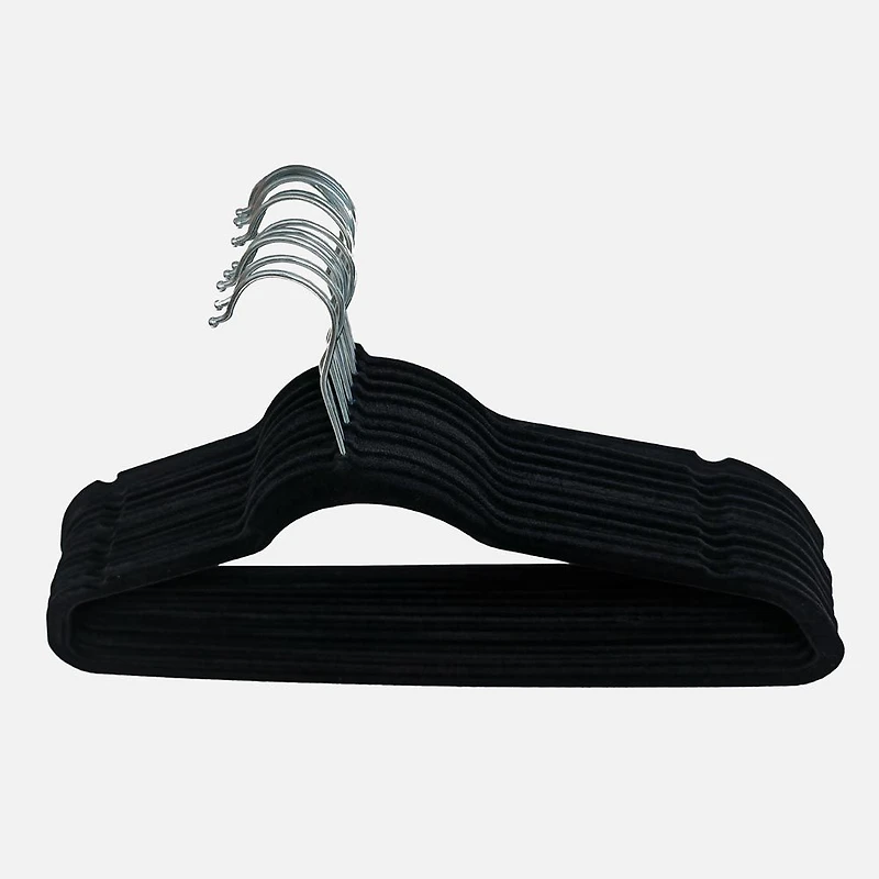 Cintres en velours, paquet de 10 - Noir