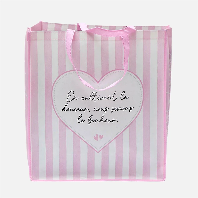 Sac fourre-tout à rayures roses