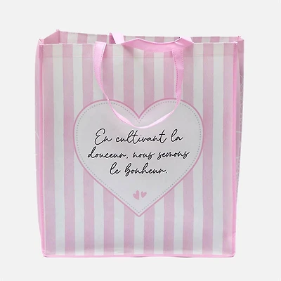 Sac fourre-tout à rayures roses