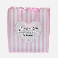 Sac fourre-tout à rayures roses