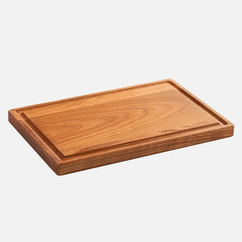 Planche à découper réversible en bois de cerisier avec rainure 17 po par Chop Chop