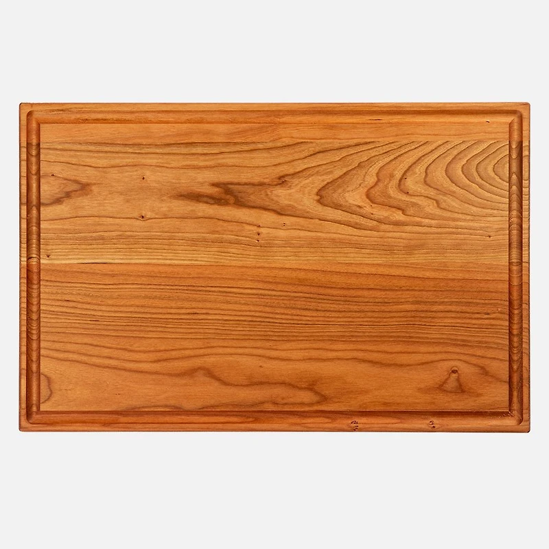 Planche à découper réversible en bois de cerisier avec rainure 17 po par Chop Chop
