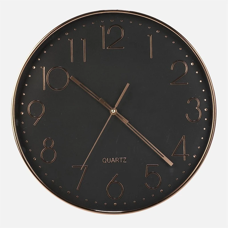 Rose Gold and Black Wall Clock