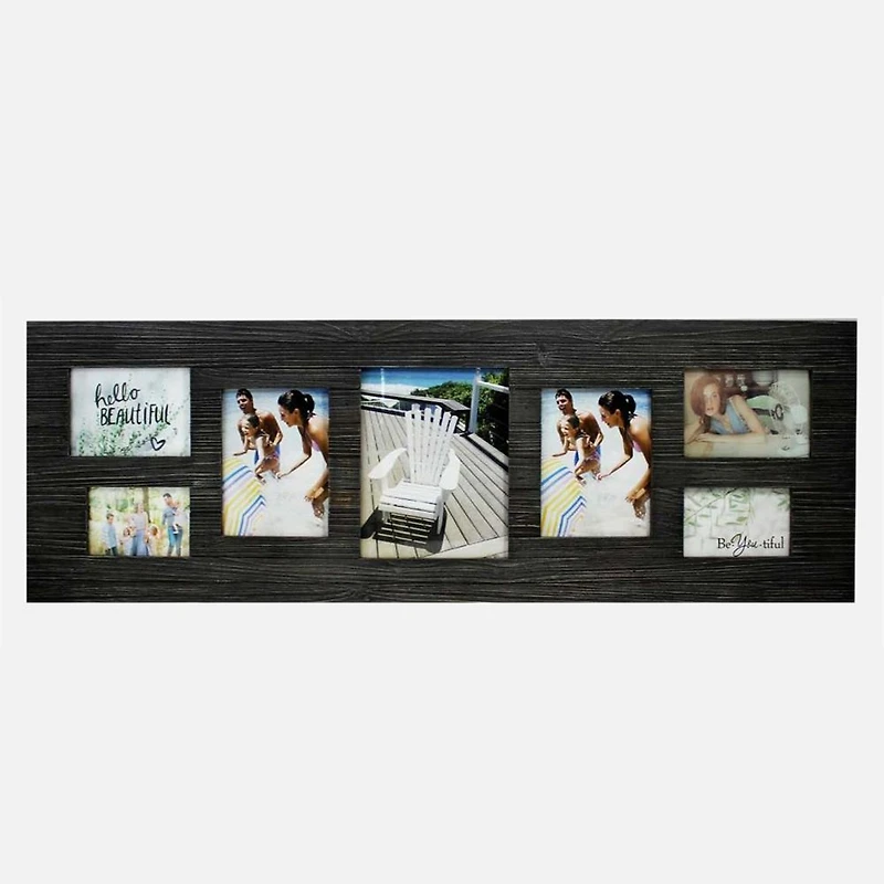 7 Pictures Collage Wood Frame - Black