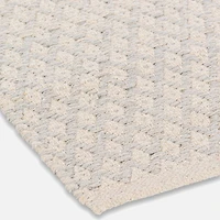 Cotton Casuals Shuttle Weave Rug - Ivory/Light blue