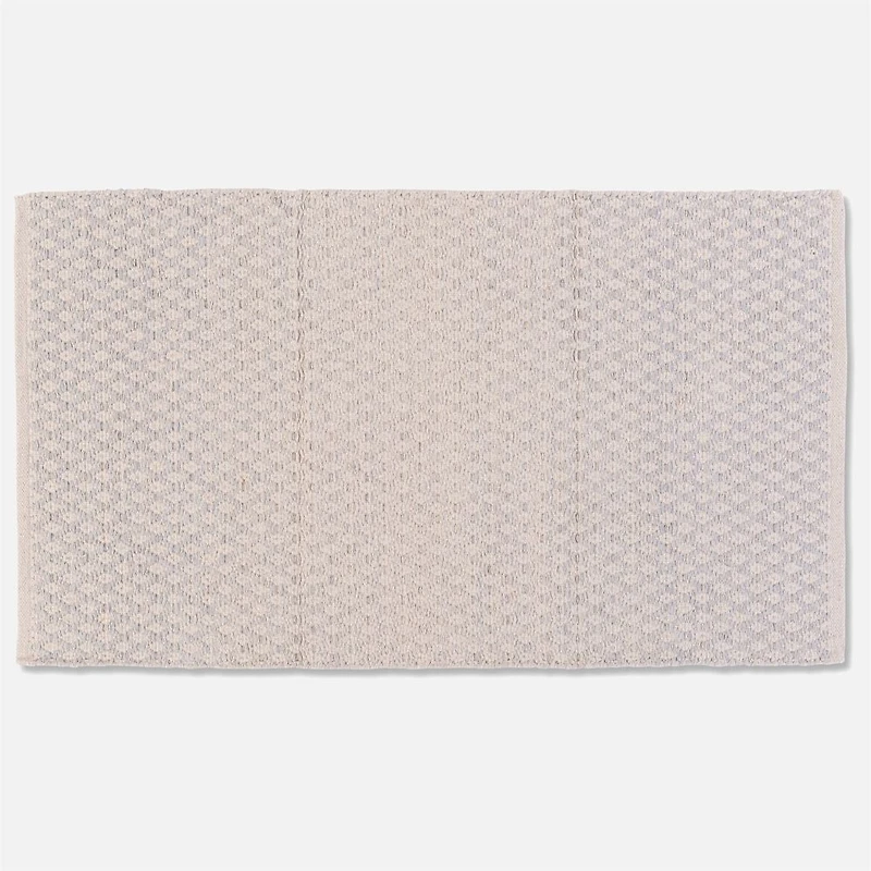 Cotton Casuals Shuttle Weave Rug - Ivory/Light blue