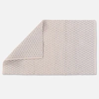 Cotton Casuals Shuttle Weave Rug - Ivory/Light blue