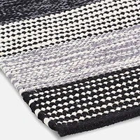 Cotton Casuals Shuttle Weave  Rug - Charcoal/Silver