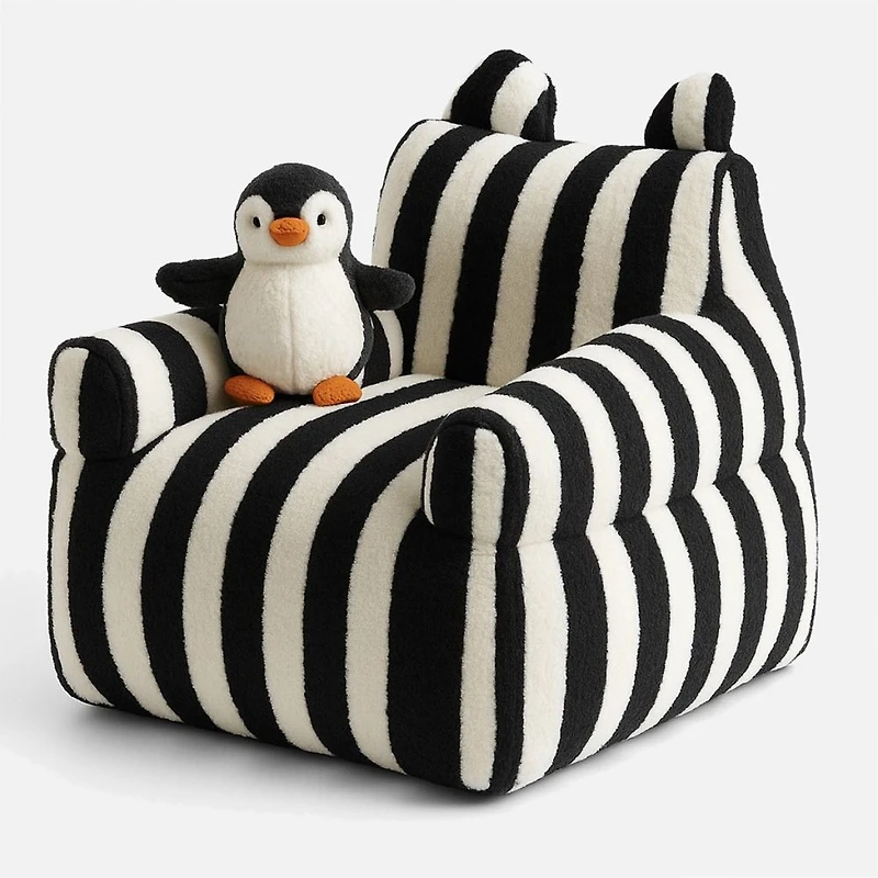 All Foam Children's Chair - Black & White