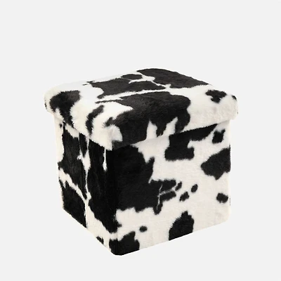 Pouf de rangement 3 en 1 - Noir/Blanc