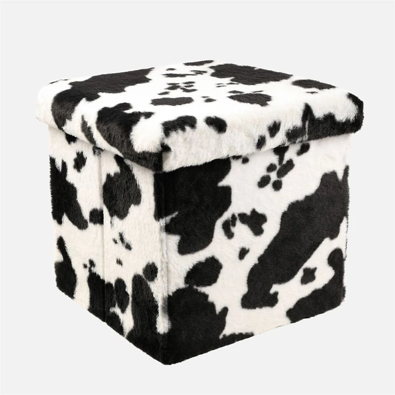 Pouf de rangement 3 en 1 - Noir/Blanc