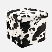 Pouf de rangement 3 en 1 - Noir/Blanc