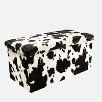 Pouf de rangement 3 en 1 - Noir/Blanc
