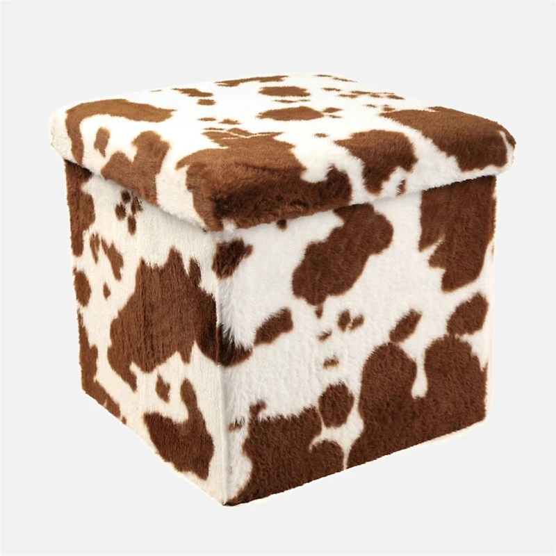 Pouf Cube Cowhide brun