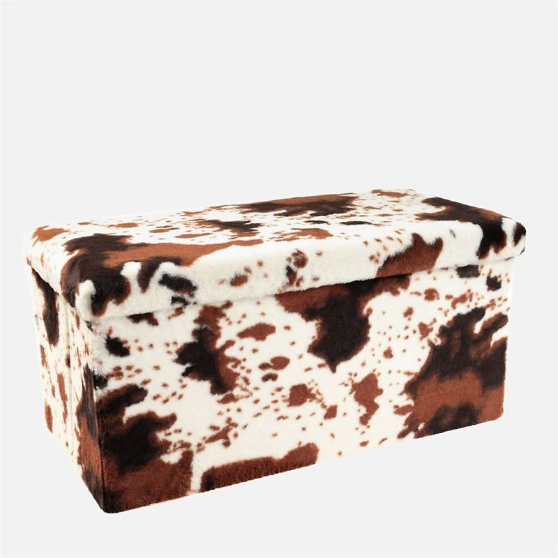 Pouf Cube Cowhide brun