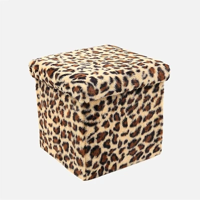 Leopard Cube Ottoman