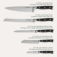 Cuisinart Triple Stainless Steel Rivet Knife Block Set, 15 Pieces