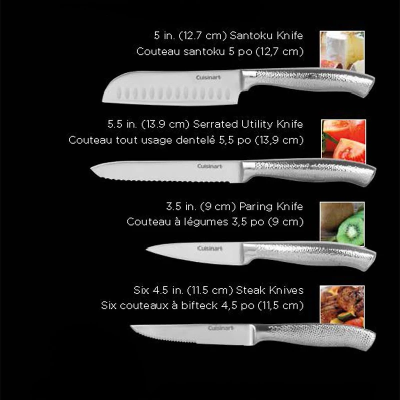 Cuisinart Elite Pro German Stainless Steel Knife Block Set, 15 Pieces