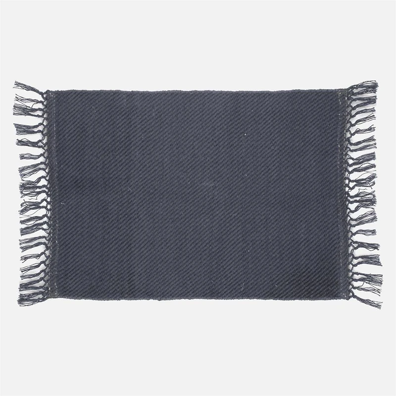 Tapis à franges - Bleu gris