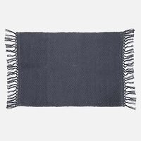 Tapis à franges - Bleu gris