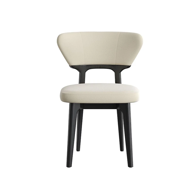 Lot de 4 chaises noires en bois avec assise en tissu