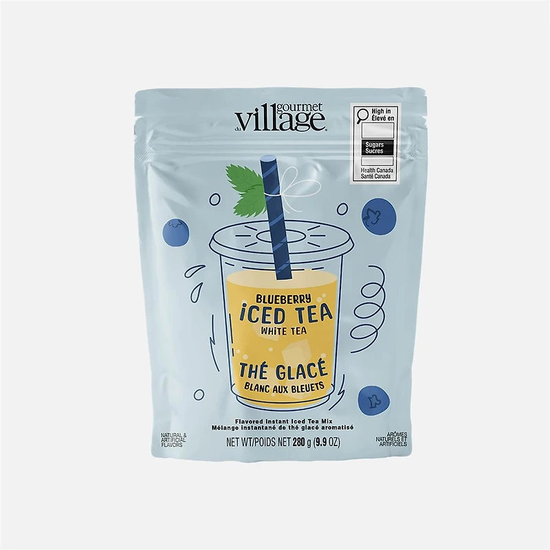 Goumet du Village Mélange instantané de thé blanc glacé - Bleuets