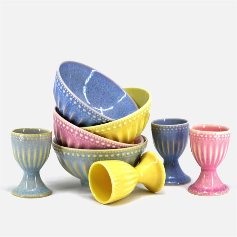 Reactive Glazed 12cm Bowl by Bia - Pink