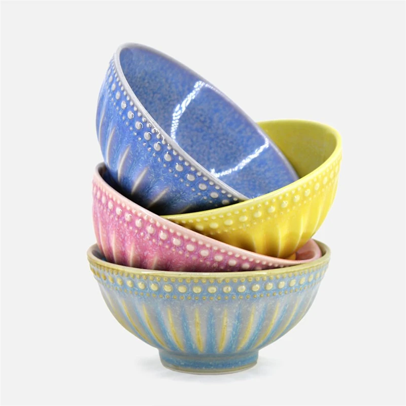 Reactive Glazed 12cm Bowl by Bia - Pink