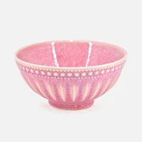 Reactive Glazed 12cm Bowl by Bia - Pink 