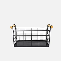 Black Metal Organizer Basket by Natural Living