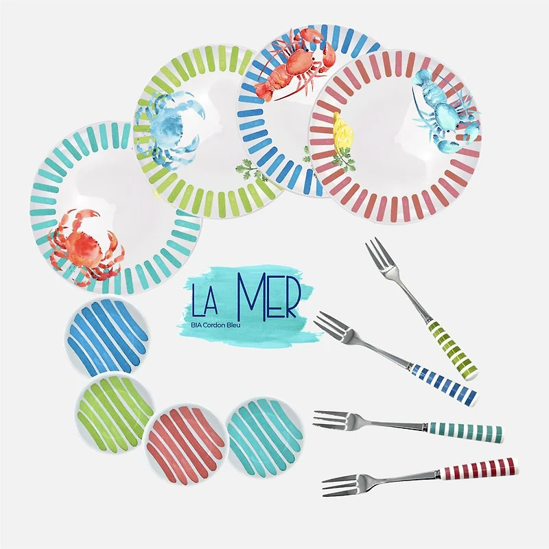 Seafood Plates, Set of 4