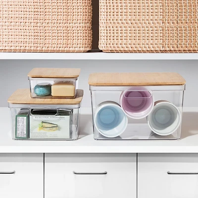 Oggi Storage Bin with Bamboo Lid - 10x10x6"