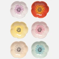 Set of 6 Assorted Flower Pinch Bowls
