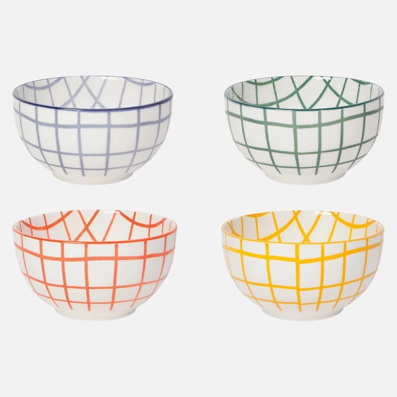 Danica Woblly Check Everyday Bowls, Set of 4