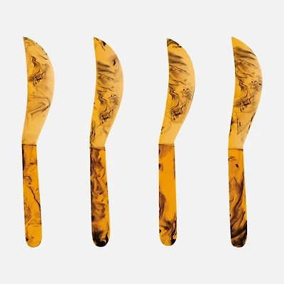 Tartineurs en résine écaille de tortue, ensemble de 4