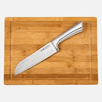 Damashiro Santoku Knife 17cm & Cutting Board Set