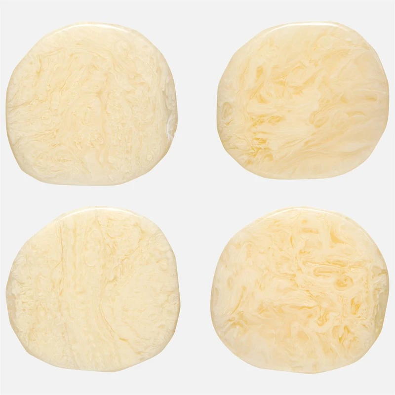 Ivory Resin Coasters, Set of 4