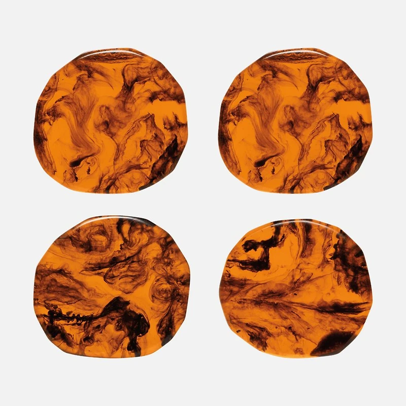 Tortoise Resin Coasters, Set of 4