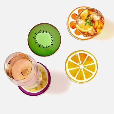 BIA sous-verres en forme de tranches de fruits, Ensemble de 4
