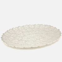 Plateau ovale blanc « Bouquet » par BIA