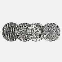BIA Assiettes d'entrée noires et blanches, ensemble de 4 