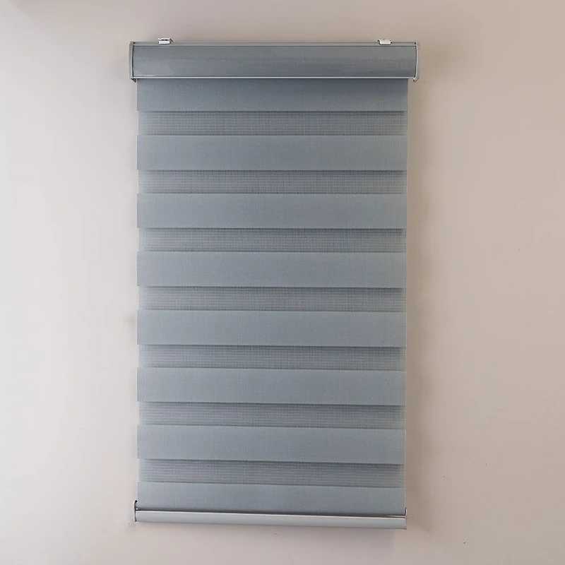 Stores déroulables à toile alternée luxueux jour et nuit « Transition » - gris